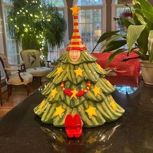Department 56 - Patience Brewster Kringles Christmas Tree Cookie Jar